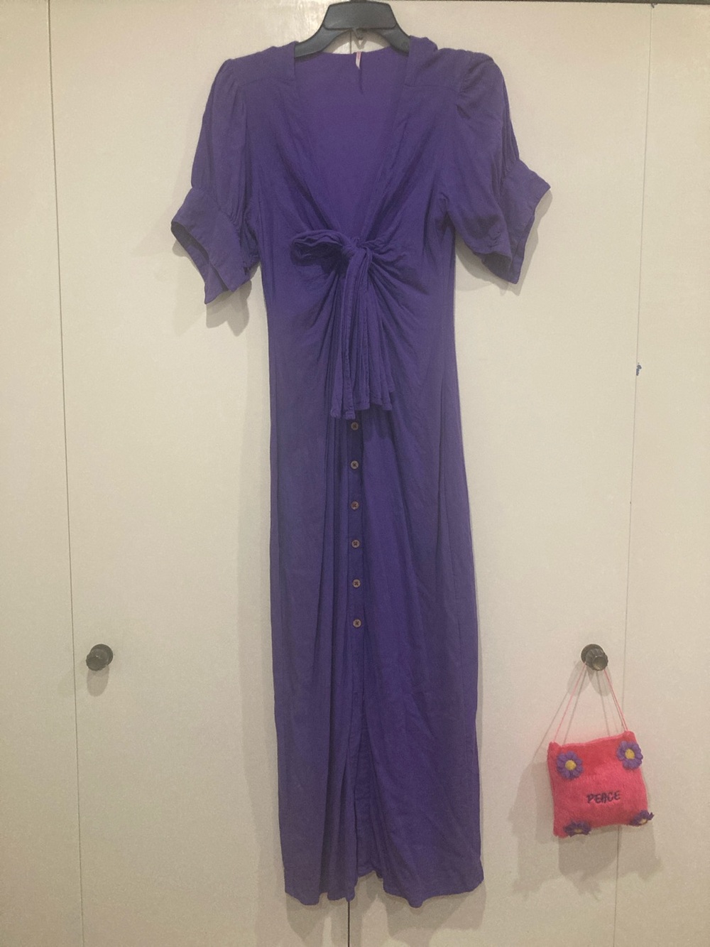 Purple Tie-Front Dress
